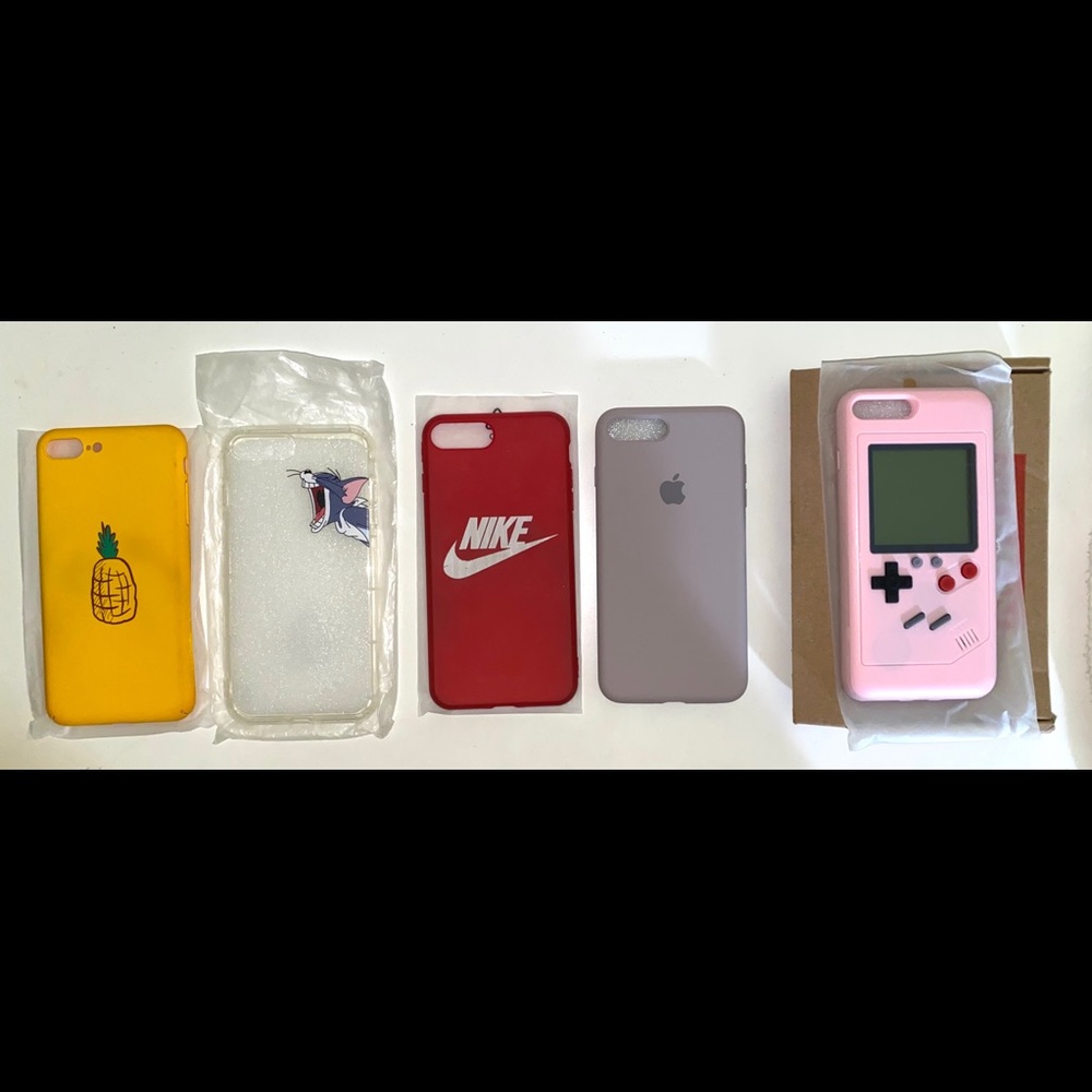 5 iPhone 7+/8+ phone cases (some new some used)